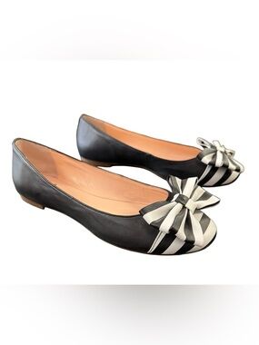 Kate Spade Wallace Bow Stripe Flat Shoes Women’s Size 7M